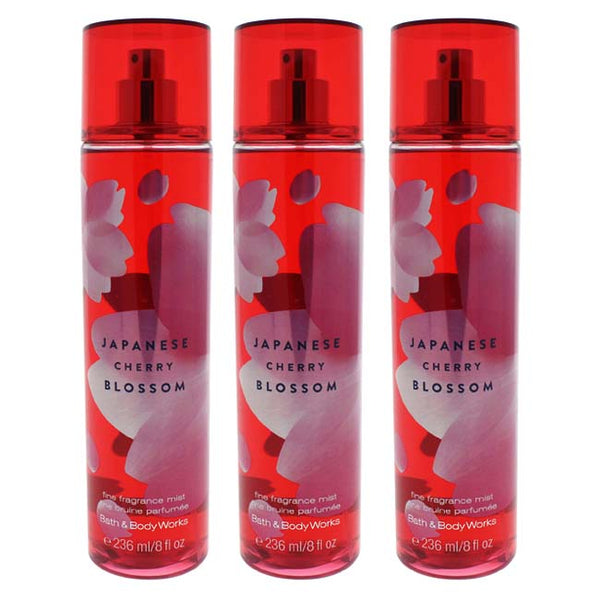 Bath & Body Works Japanese Cherry Blossom by Bath and Body Works for Women - 8 oz Fine Fragrance Mist - Pack of 3