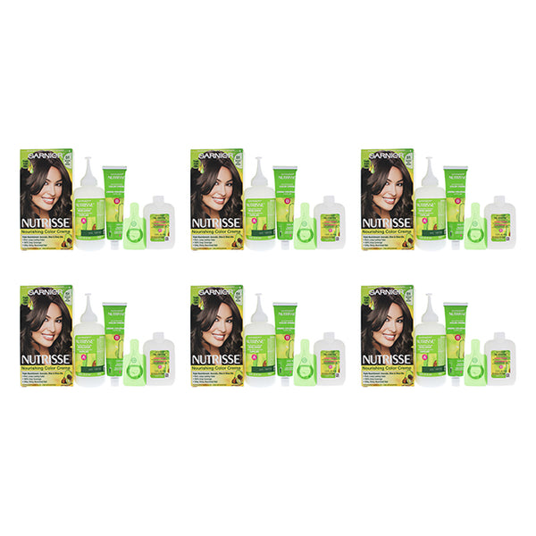 Garnier Nutrisse Nourishing Color Creme - 51 Medium Ash Brown by Garnier for Unisex - 1 Application Hair Color - Pack of 6