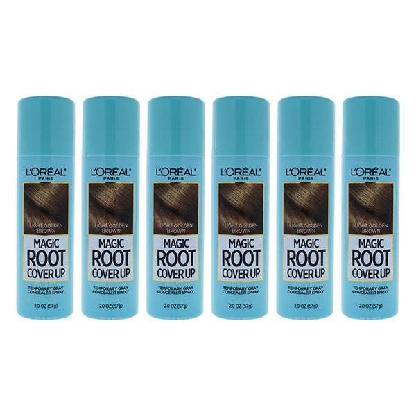 L'Oreal Magic Root Cover Up Temporary Gray Concealer Spray - Light Golden Brown by LOreal Paris for Women - 2 oz Hair Color - Pack of 6