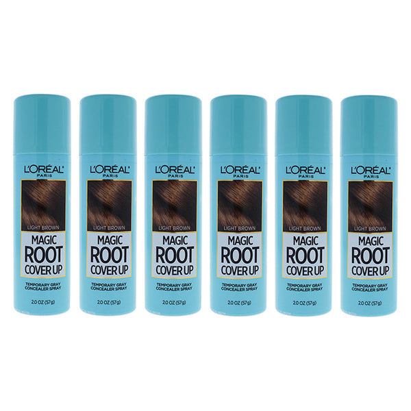 LOreal Professional Magic Root Cover Up Temporary Gray Concealer Spray - Light Brown by LOreal Professional for Women - 2 oz Hair Color - Pack of 6