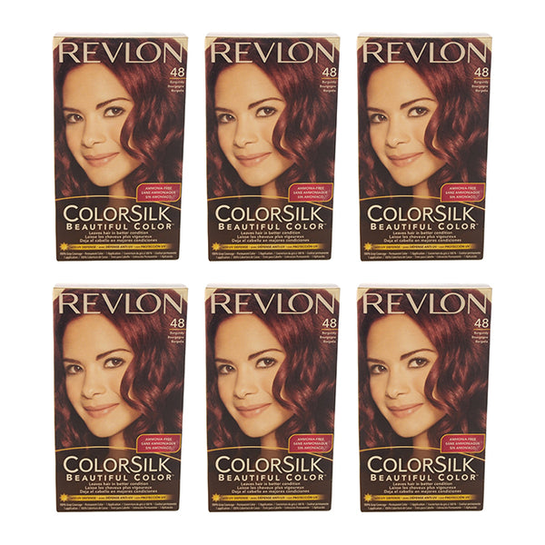 Revlon colorsilk Beautiful Color - 48 Burgundy by Revlon for Unisex - 1 Application Hair Color - Pack of 6