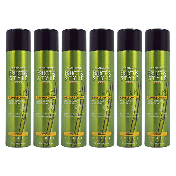 Garnier Fructis Style Flexible Control Anti-Humidity Strong Hairspray by Garnier for Unisex - 8.25 oz Hairspray - Pack of 6