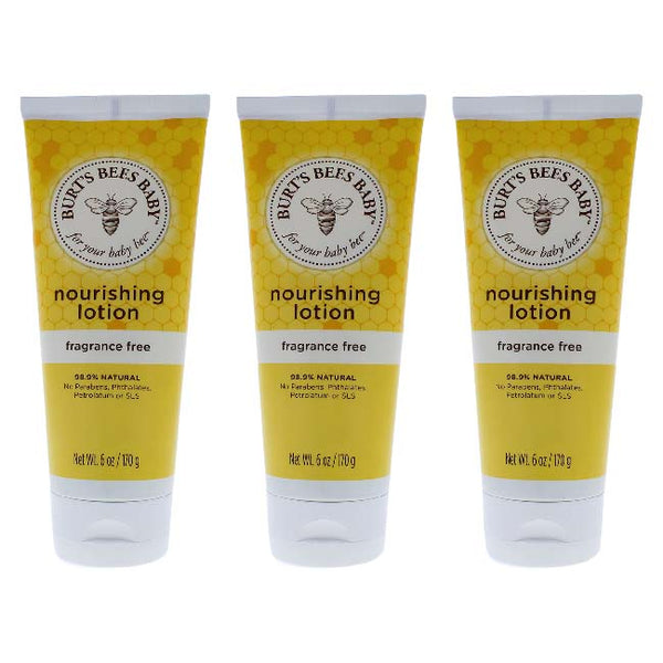 Burt's Bees Baby Bee Nourishing Lotion Fragrance Free by Burts Bees for Kids - 6 oz Lotion - Pack of 3