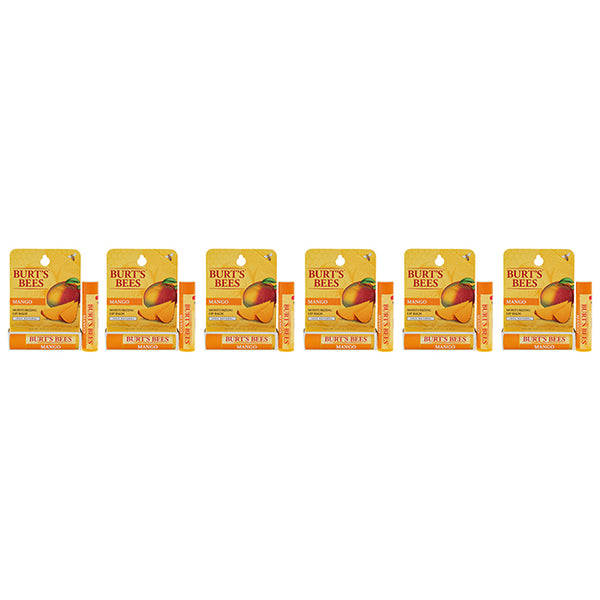 Burts Bees Mango Moisturizing Lip Balm Blister by Burts Bees for Unisex - 0.15 oz Lip Balm - Pack of 6