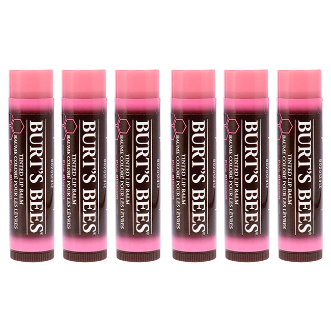 Tinted Lip Balm - Pink Blossom by Burts Bees for Unisex - 0.15 oz Lip Balm - Pack of 6