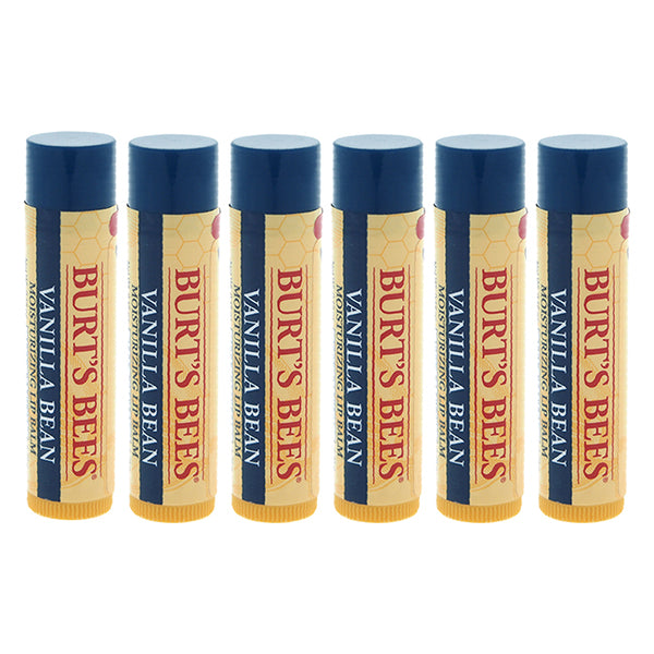 Burt's Bees Vanilla Bean Moisturizing Lip Balm by Burts Bees for Unisex - 0.15 oz Lip Balm - Pack of 6