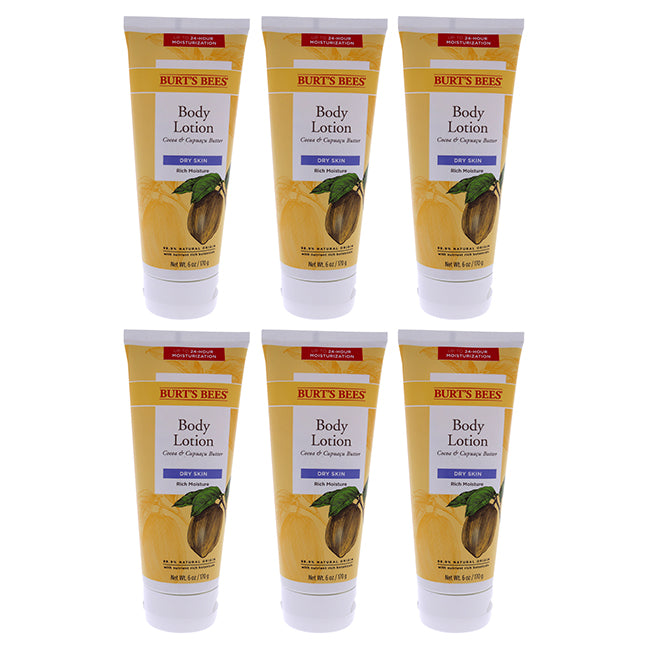 Burts Bees Cocoa and Cupuacu Butters Body Lotion by Burts Bees for Unisex - 6 oz Body Lotion - Pack of 6