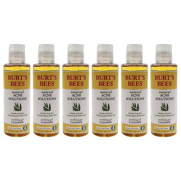 Burts Bees Natural Acne Solutions Purifying Gel Cleanser by Burts Bees for Unisex - 5 oz Cleanser - Pack of 6