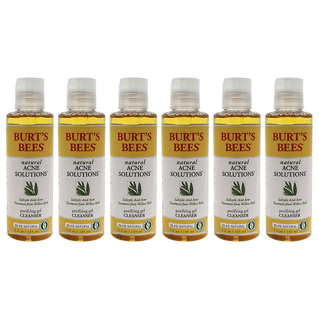 Burts Bees Natural Acne Solutions Purifying Gel Cleanser by Burts Bees for Unisex - 5 oz Cleanser - Pack of 6