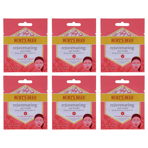 Burts Bees Rejuvenating Eye Mask by Burts Bees for Women - 0.02 oz Mask - Pack of 6