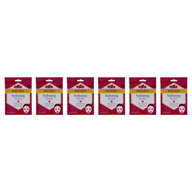 Burts Bees Hydrating Sheet Mask with Watermelon by Burts Bees for Women - 1 Pc Mask - Pack of 6