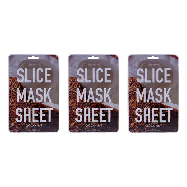 Kocostar Slice Sheet Mask - Coconut by Kocostar for Unisex - 1 Pc Mask - Pack of 3