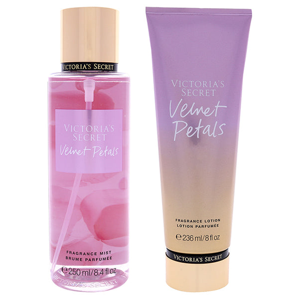 Victoria's Secret Velvet Petals by Victorias Secret for Women - 2 Pc Kit 8.4 oz Fragrance Mist, 8 oz Body Lotion