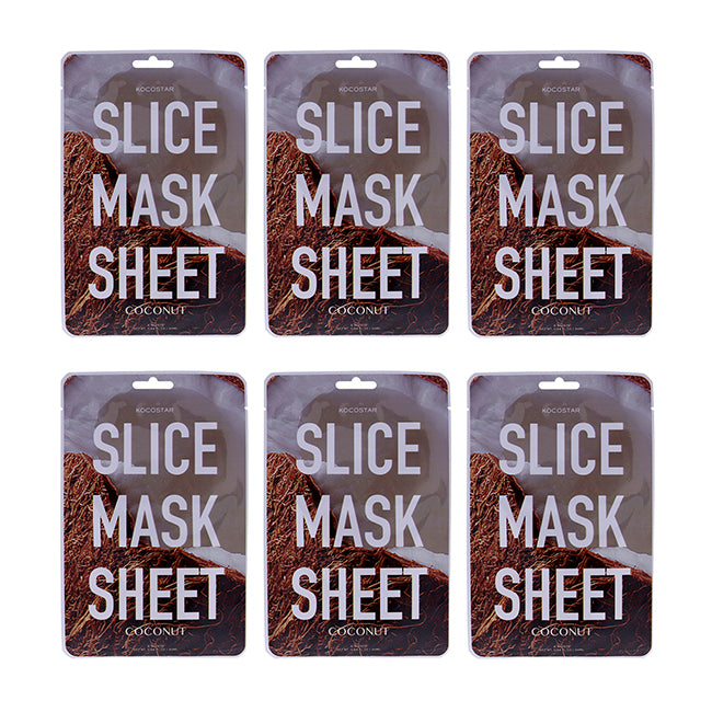 Kocostar Slice Sheet Mask - Coconut by Kocostar for Unisex - 1 Pc Mask - Pack of 6