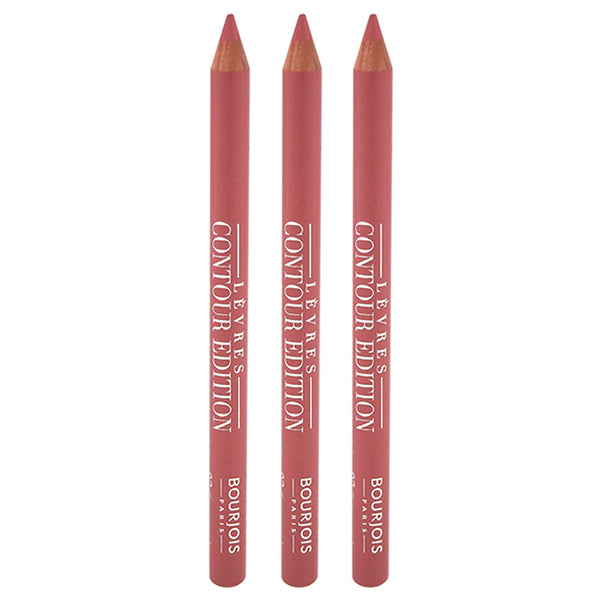 Bourjois Contour Edition Lip Liner - 02 Coton Candy by Bourjois for Women - 0.04 oz Lip Liner - Pack of 3