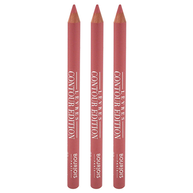 Bourjois Contour Edition Lip Liner - 02 Coton Candy by Bourjois for Women - 0.04 oz Lip Liner - Pack of 3