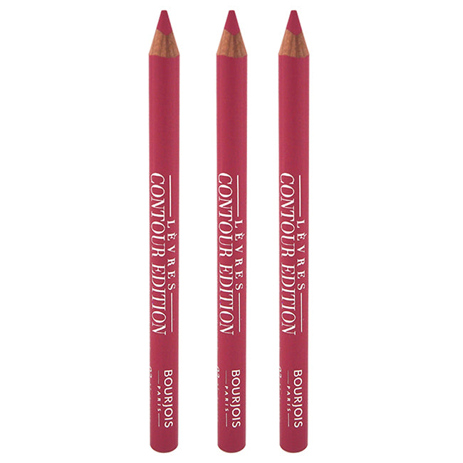 Bourjois Contour Edition Lip Liner - 03 Alerte Rose by Bourjois for Women - 0.04 oz Lip Liner - Pack of 3