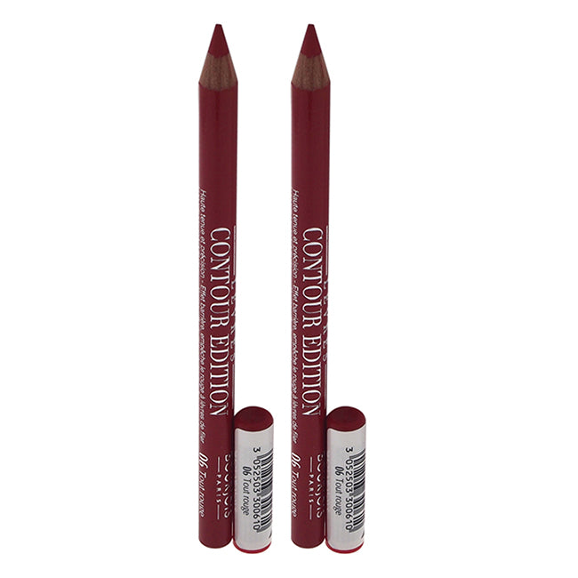 Bourjois Contour Edition Lip Liner - 06 Tout Rouge by Bourjois for Women - 0.04 oz Lip Liner - Pack of 2