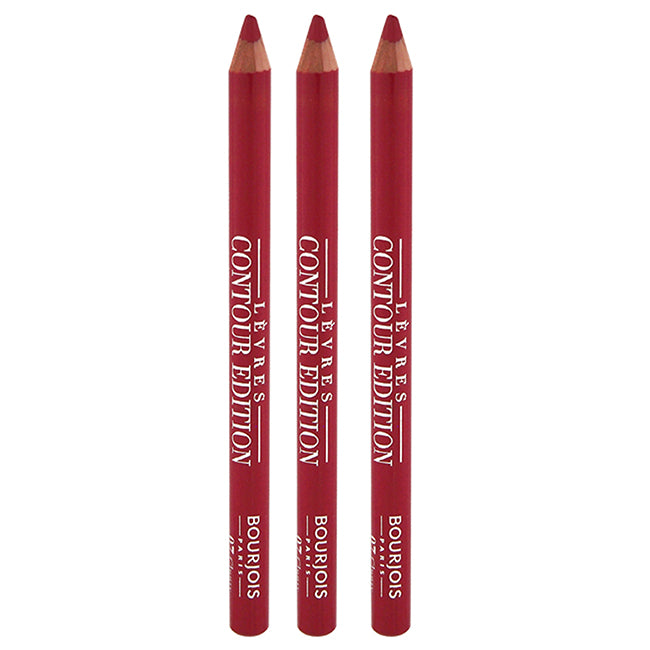 Bourjois Contour Edition Lip Liner - 07 Cherry Boom Boom by Bourjois for Women - 0.04 oz Lip Liner - Pack of 3