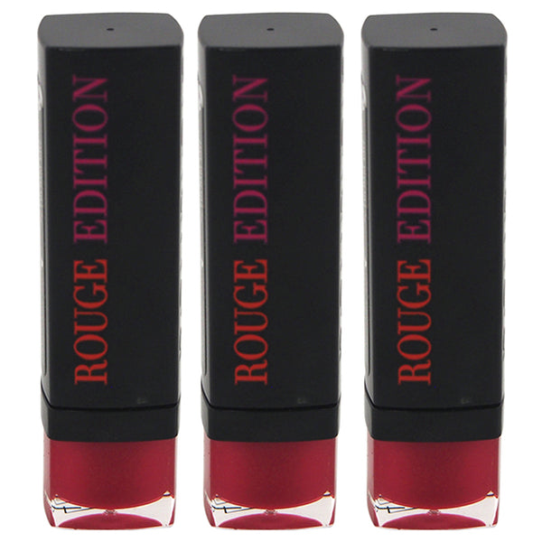 Bourjois Rouge Edition - 42 Fuchsia Sari by Bourjois for Women - 0.12 oz Lipstick - Pack of 3