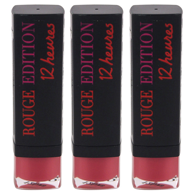 Bourjois Rouge Edition 12 Hours - 32 Rose Vanity by Bourjois for Women - 0.12 oz Lipstick - Pack of 3