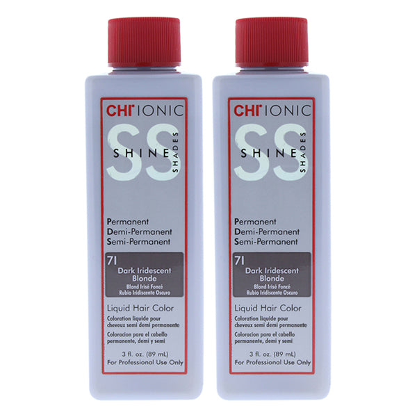 CHI Ionic Shine Shades Liquid Hair Color - 71 Dark Iridescent Blonde by CHI for Unisex - 3 oz Hair Color - Pack of 2