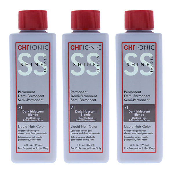 CHI Ionic Shine Shades Liquid Hair Color - 71 Dark Iridescent Blonde by CHI for Unisex - 3 oz Hair Color - Pack of 3