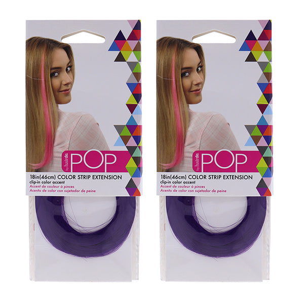 Hairdo Pop Color Strip Extension - Party Purple by Hairdo for Women - 18 Inch Hair Extension - Pack of 2