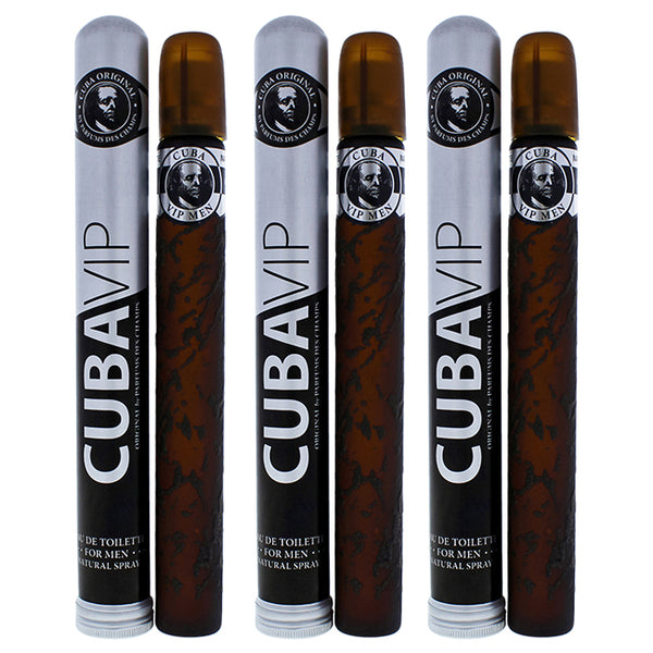 Cuba VIP by Cuba for Men - 1.17 oz EDT Spray - Pack of 3