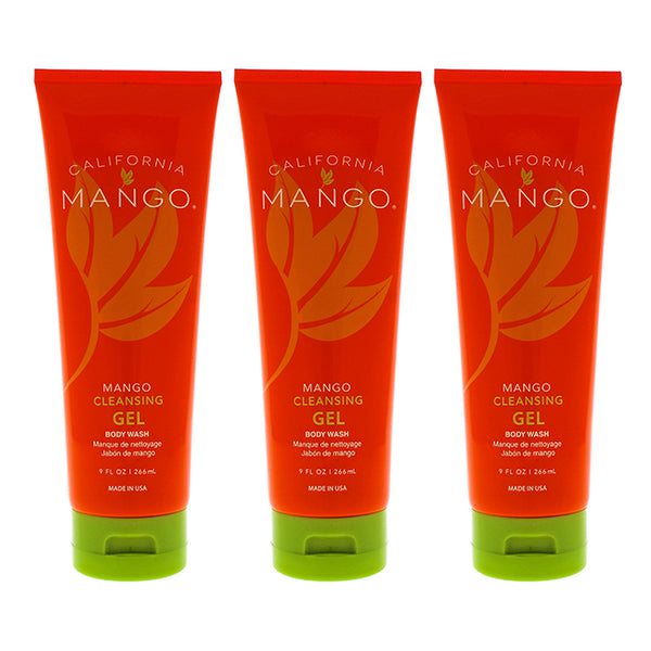 California Mango Mango Cleansing Gel Body Wash by California Mango for Unisex - 9 oz Body Wash - Pack of 3