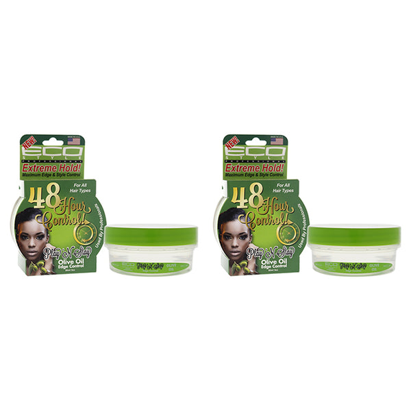 Ecoco Playn Stay Edge Control Gel - Olive Oil by Ecoco for Unisex - 3 oz Gel - Pack of 2
