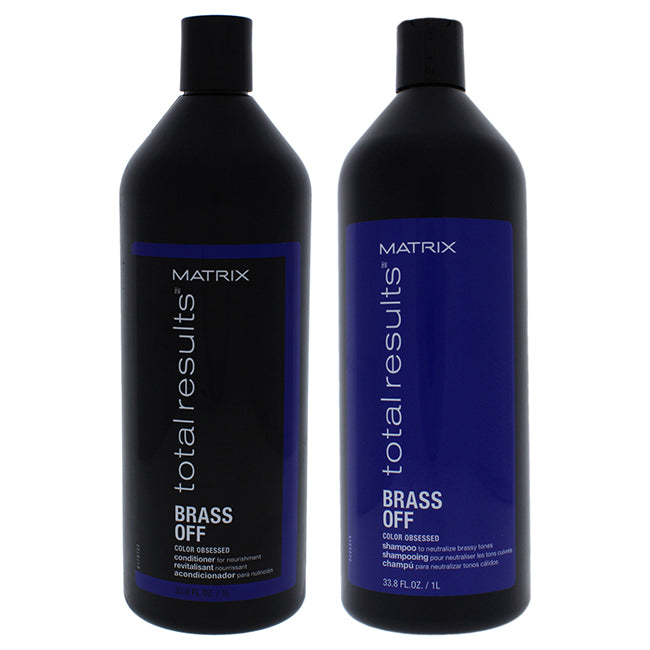 Matrix Total Results Brass Off Shampoo and Condioner Kit by Matrix for Unisex - 2 Pc Kit 33.8oz Shampoo, 33.8oz Conditioner