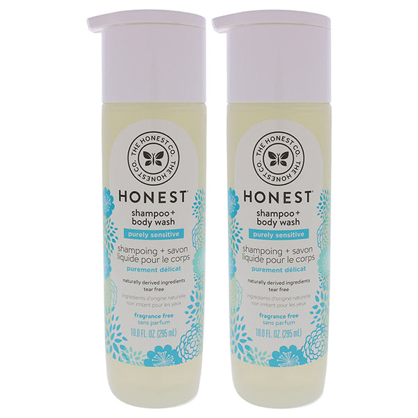 Honest Purely Sensitive Shampoo And Body Wash - Fragrance Free by The Honest Company for Kids - 10 oz Shampoo and Body Wash - Pack of 2