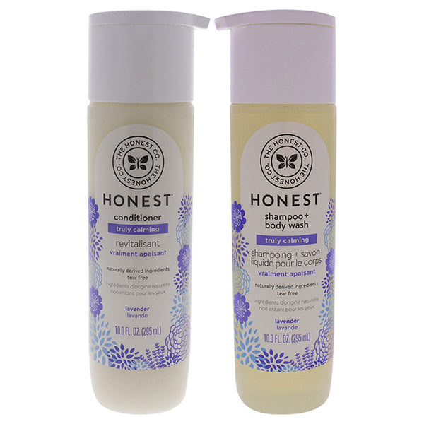 Honest Truly Calming Kit by Honest for Kids - 2 Pc Kit 10oz Conditioner - Lavender, 10oz Shampoo And Body Wash - Dreamy Lavender