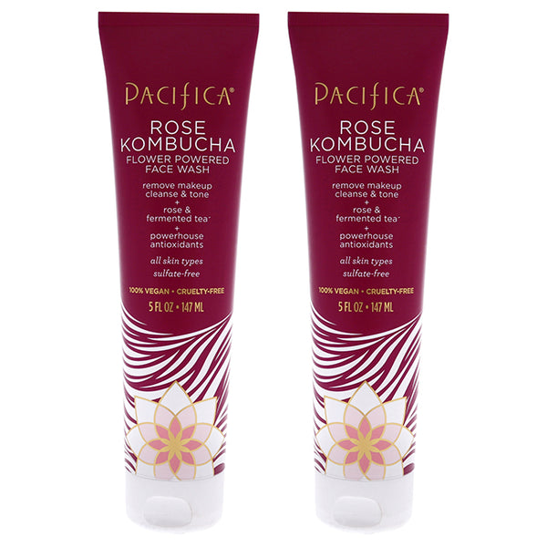 Pacifica Rose Kombucha Flower Powered Face Wash by Pacifica for Unisex - 5 oz Cleanser - Pack of 2