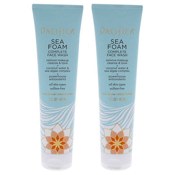 Pacifica Sea Foam Complete Face Wash by Pacifica for Unisex - 5 oz Cleanser - Pack of 2