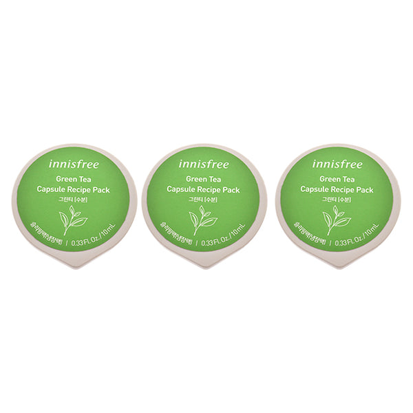 Innisfree Capsule Recipe Pack Mask - Green Tea by Innisfree for Unisex - 0.33 oz Mask - Pack of 3