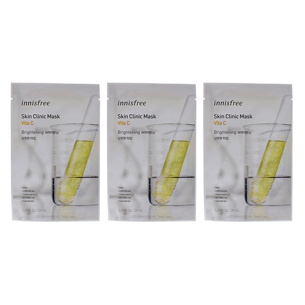 Innisfree Skin Clinic Mask - Vita C by Innisfree for Unisex - 0.67 oz Mask - Pack of 3