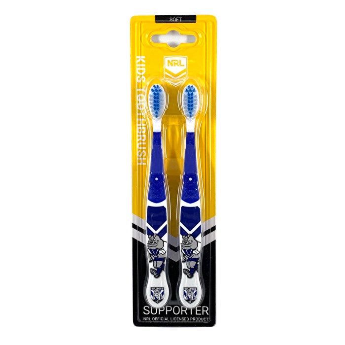 Nrl Mascot Kids Toothbrush - Bulldogs Canterbury 2 Pack