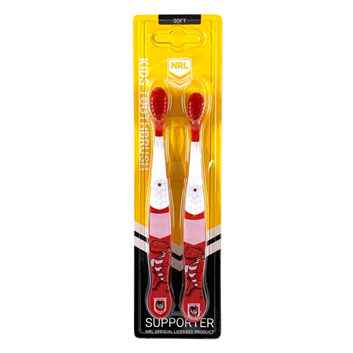 Nrl Mascot Kids Toothbrush - Dragons St George 2 Pack