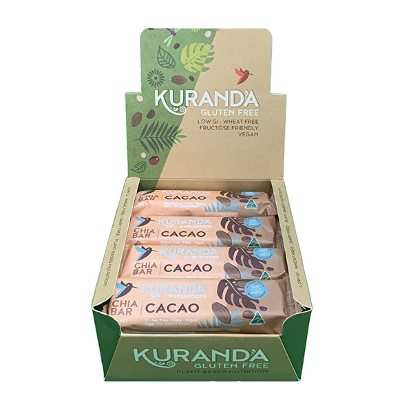 Kuranda Gluten Free Chia Bars Chia & Cacao Nibs 40g x 16 Display