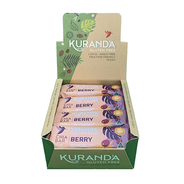 Kuranda Gluten Free Chia Bars Chia & Cranberry 40g x 16 Display