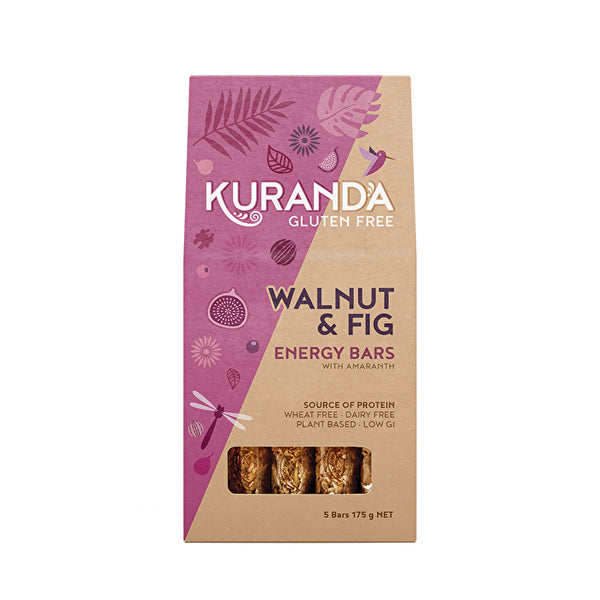 Kuranda Wholefoods Gluten Free Energy Bars Walnut & Fig 35g x 5 Pack