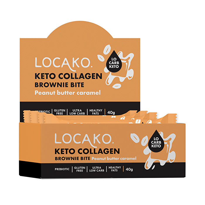 Locako Grass Fed Collagen Brownie Bite Peanut Butter Caramel 40g x 15 Display