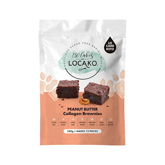 Locako & 180 Cakes Collagen Brownies Peanut Butter (DIY Mix) 340g