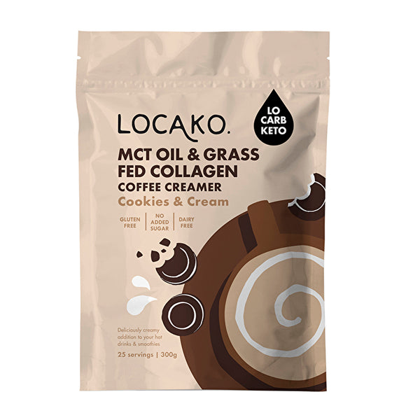 Locako Coffee Creamer Cookies & Cream (Enriched with MCT Oil & Grass Fed Collagen) 300g