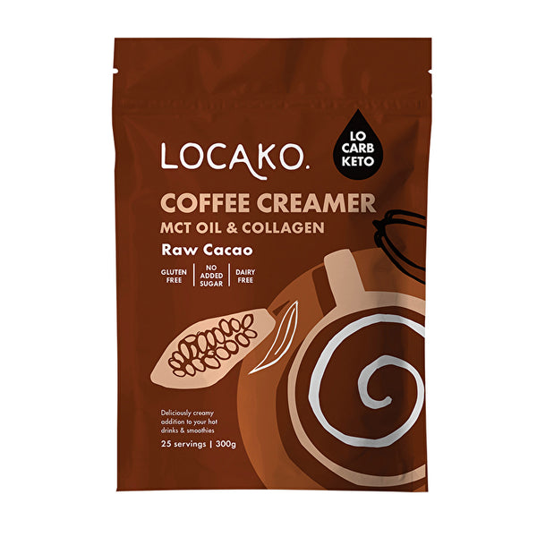 Locako Coffee Creamer Raw Cacao (Enriched with MCT Oil & Grass Fed Collagen) 300g