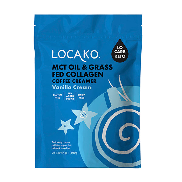 Locako Coffee Creamer Vanilla Cream (Enriched with MCT Oil & Grass Fed Collagen) 300g