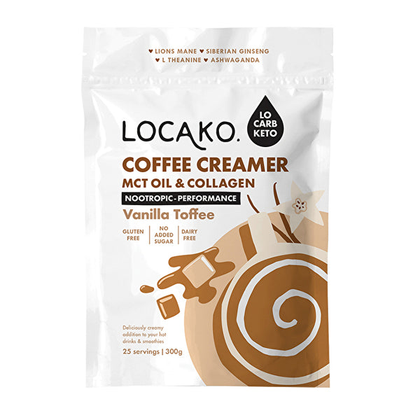 Locako Coffee Creamer Nootropic-Performance Vanilla Toffee (MCT Oil & Collagen) 300g