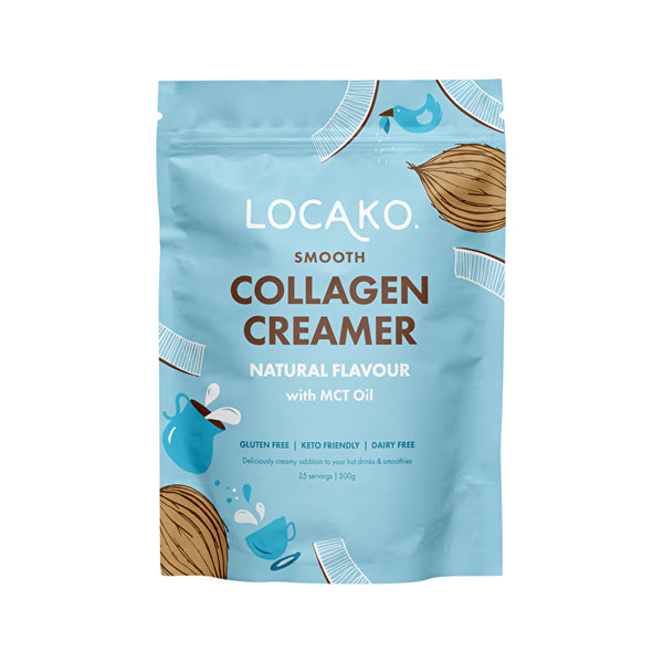 Locako This item has had a name & packaging update from LKCOCNA - Collagen Creamer Natural , which has replaced LKCCRN - Coffee Creamer Raw Natural. 300g